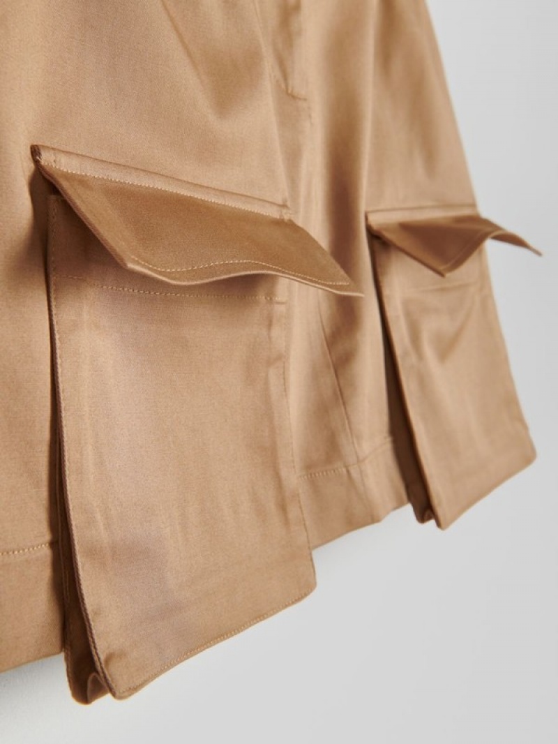 Beige Women's Reserved Minipockets Skirts | 70845BNOX