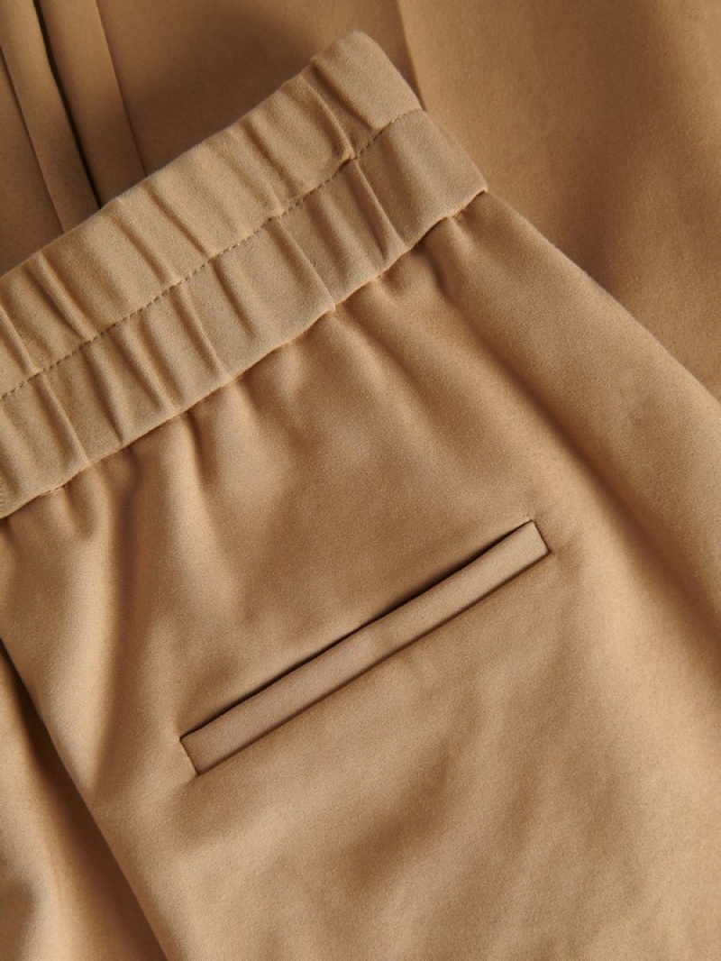 Beige Women's Reserved Pressed Crease Trousers | 41508XVTL