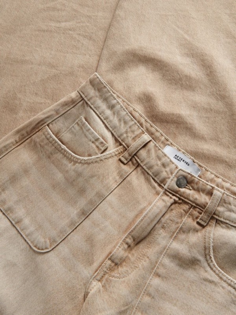 Beige Women's Reserved Straightpockets Jeans | 36718OFLW