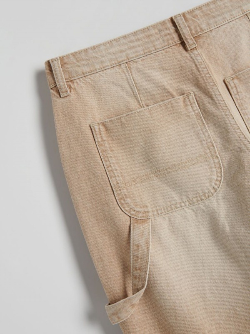 Beige Women's Reserved Straightpockets Jeans | 36718OFLW