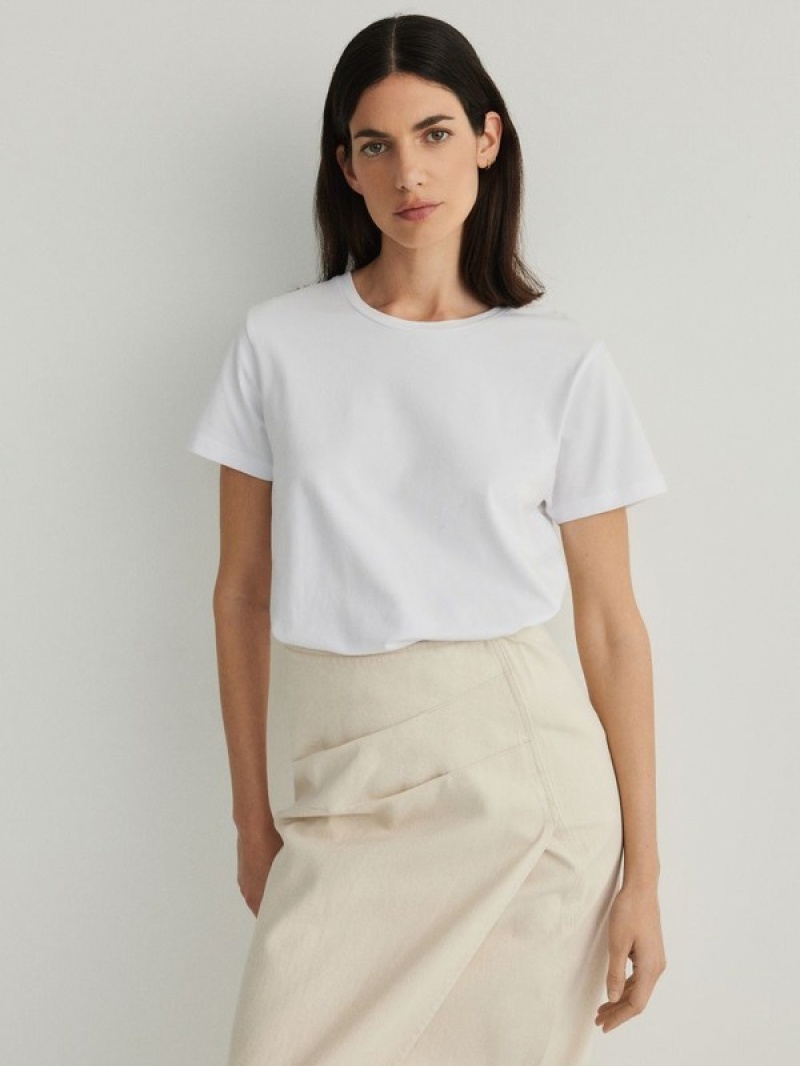 Beige Women's Reserved Wrap Front Midi Skirts | 60293BCTF