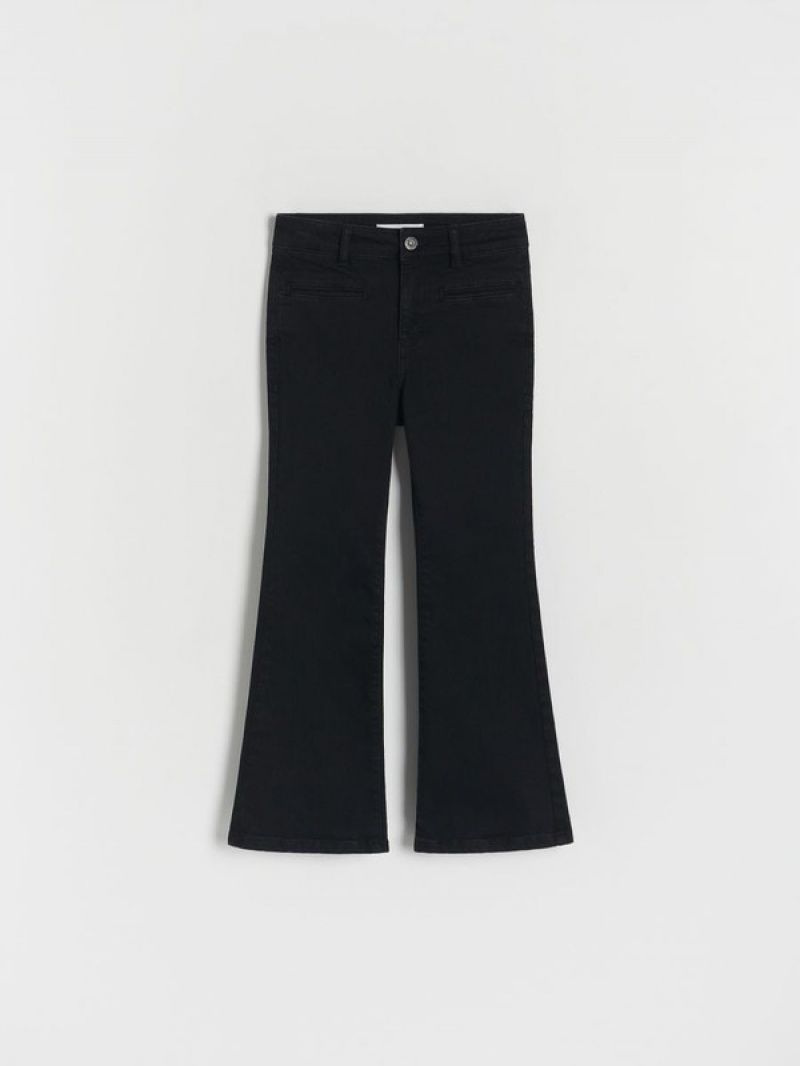 Black Girls' Reserved High Waist Flare Jeans | 01738RVPK