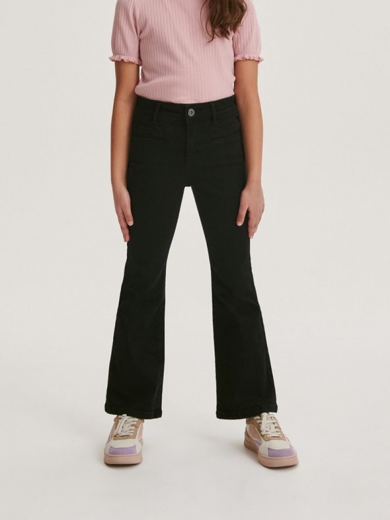 Black Girls' Reserved High Waist Flare Jeans | 01738RVPK