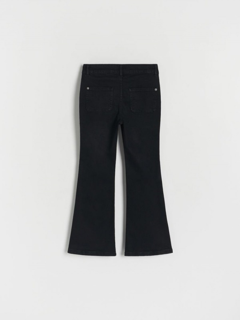 Black Girls' Reserved High Waist Flare Jeans | 62075AZXC