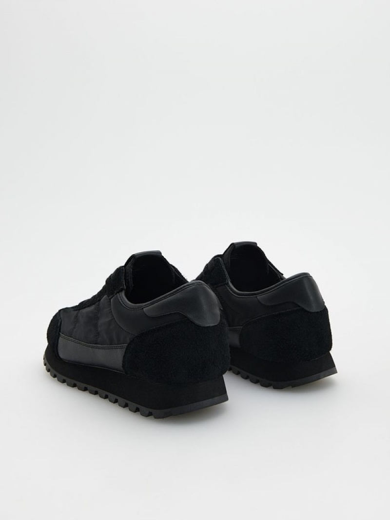 Black Men's Reserved Combined Materials Shoes | 97532BHWE