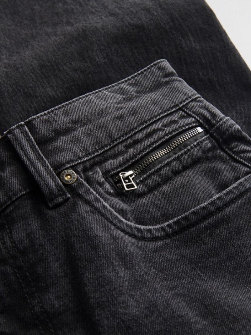 Black Men's Reserved Regular Cargo Jeans | 01285YFOL