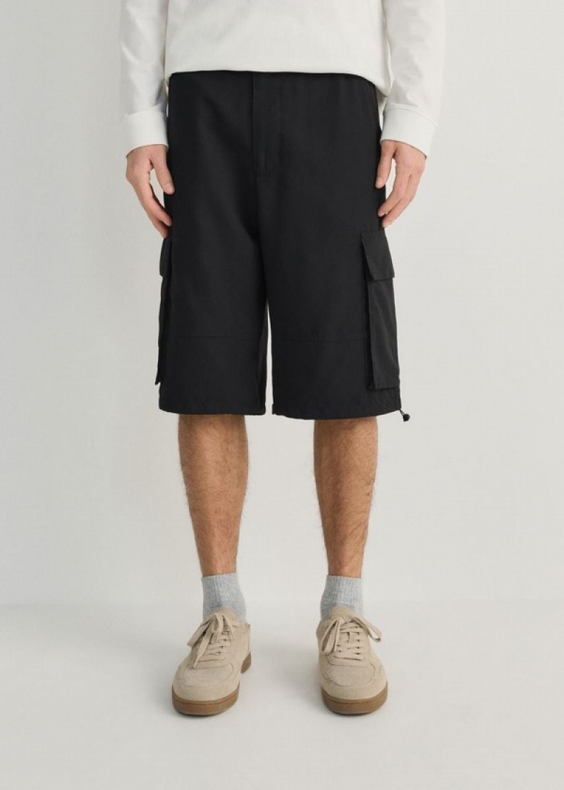 Black Men's Reserved Regular Shorts | 29058JTCW