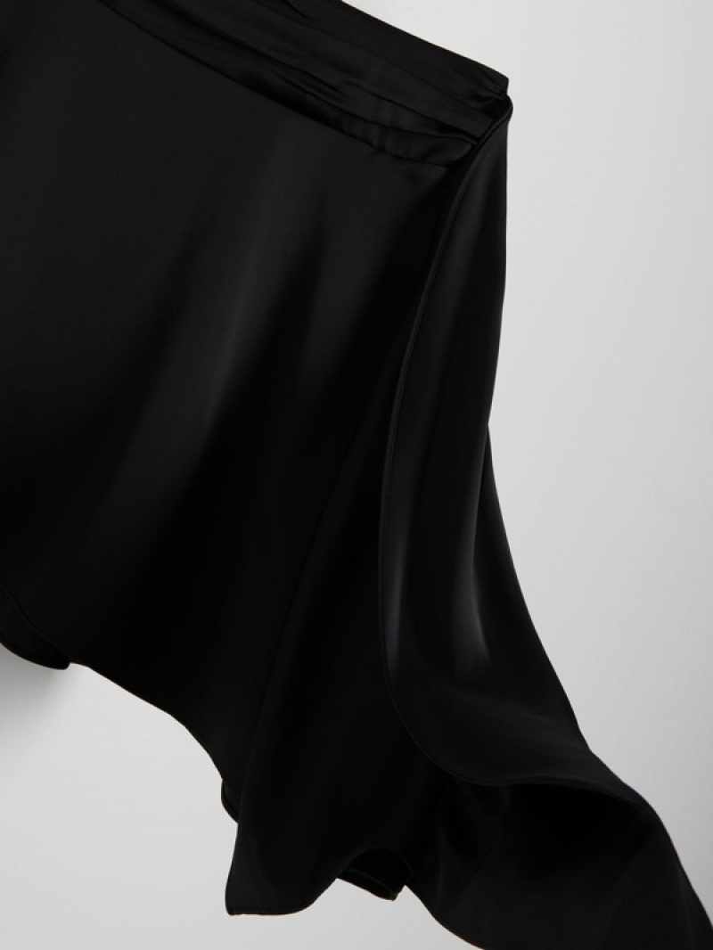 Black Women's Reserved Asymmetric Hem Skirts | 70684EFTW