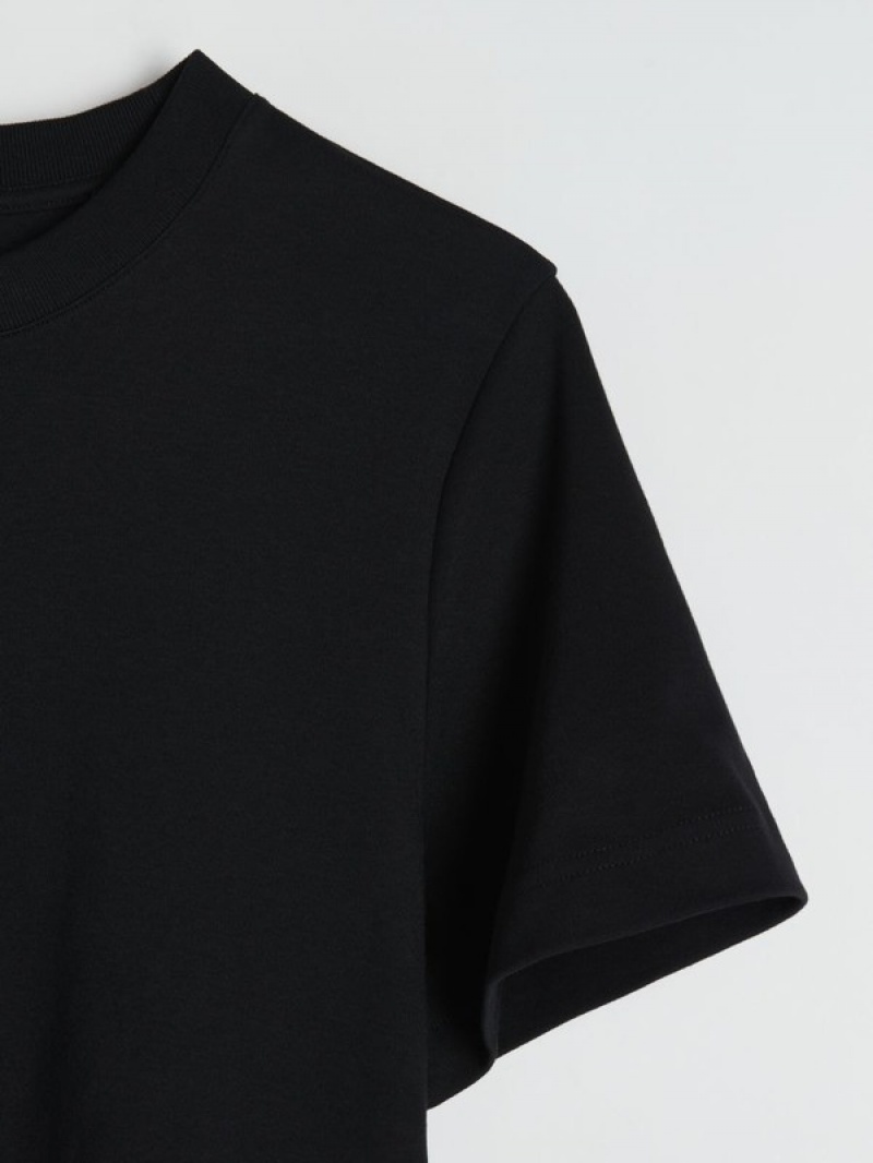 Black Women's Reserved Boxy T-shirts | 69218KABS