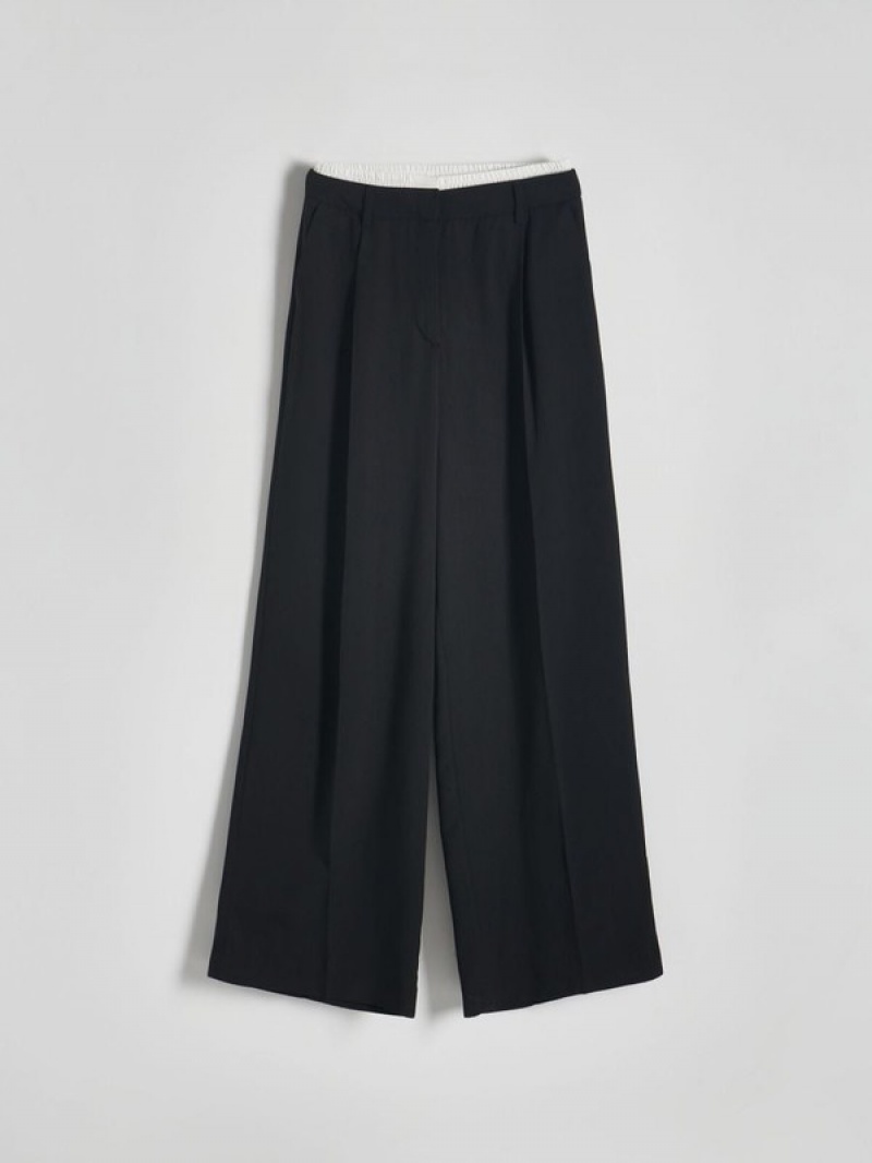 Black Women's Reserved Cargo Trousers | 06584GSUP