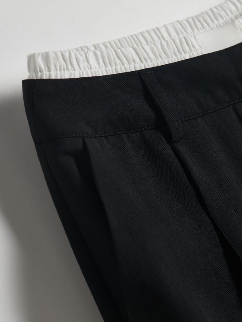 Black Women's Reserved Cargo Trousers | 06584GSUP