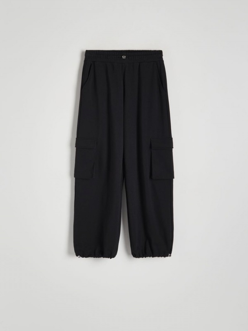 Black Women's Reserved Cargo Trousers | 42503IYAF