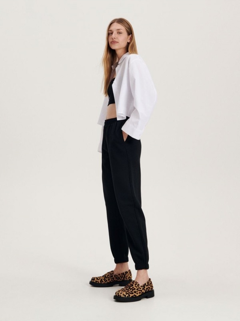 Black Women's Reserved Cargo Trousers | 62357KOTD