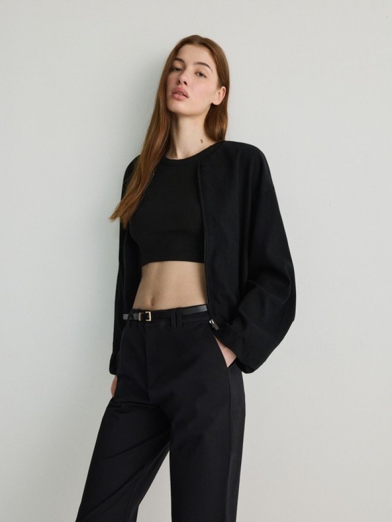 Black Women's Reserved Chino With Trousers | 13094GWBO