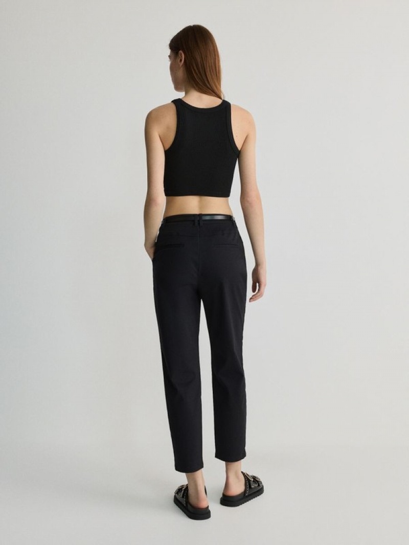 Black Women's Reserved Chino With Trousers | 13094GWBO