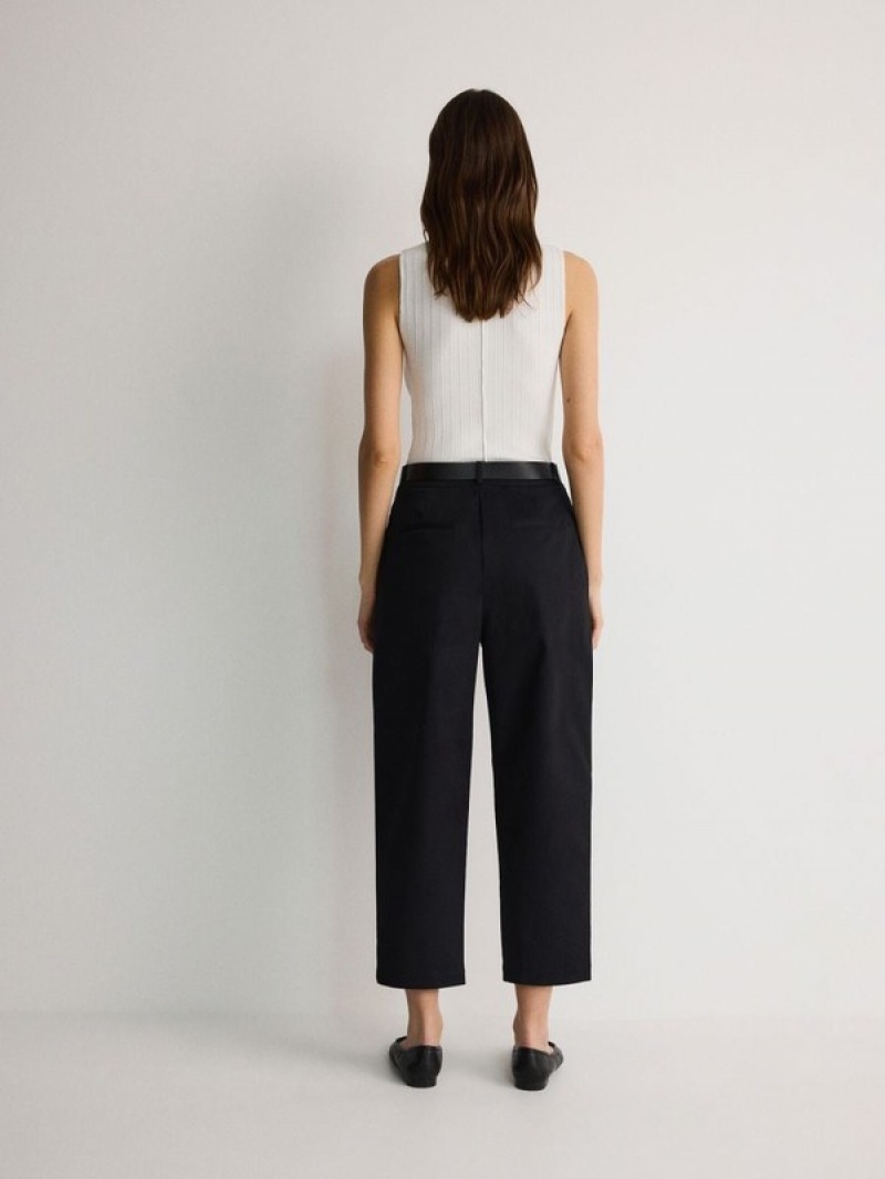 Black Women's Reserved Chino With Trousers | 18234XHCR