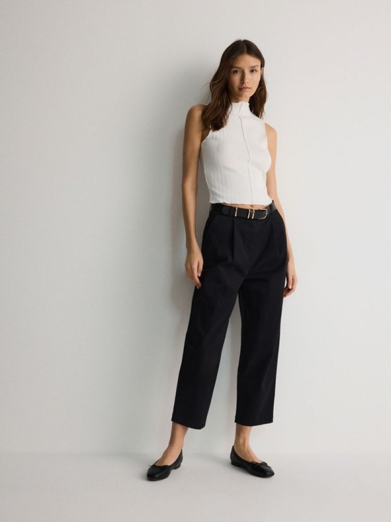 Black Women\'s Reserved Chino With Trousers | 18234XHCR