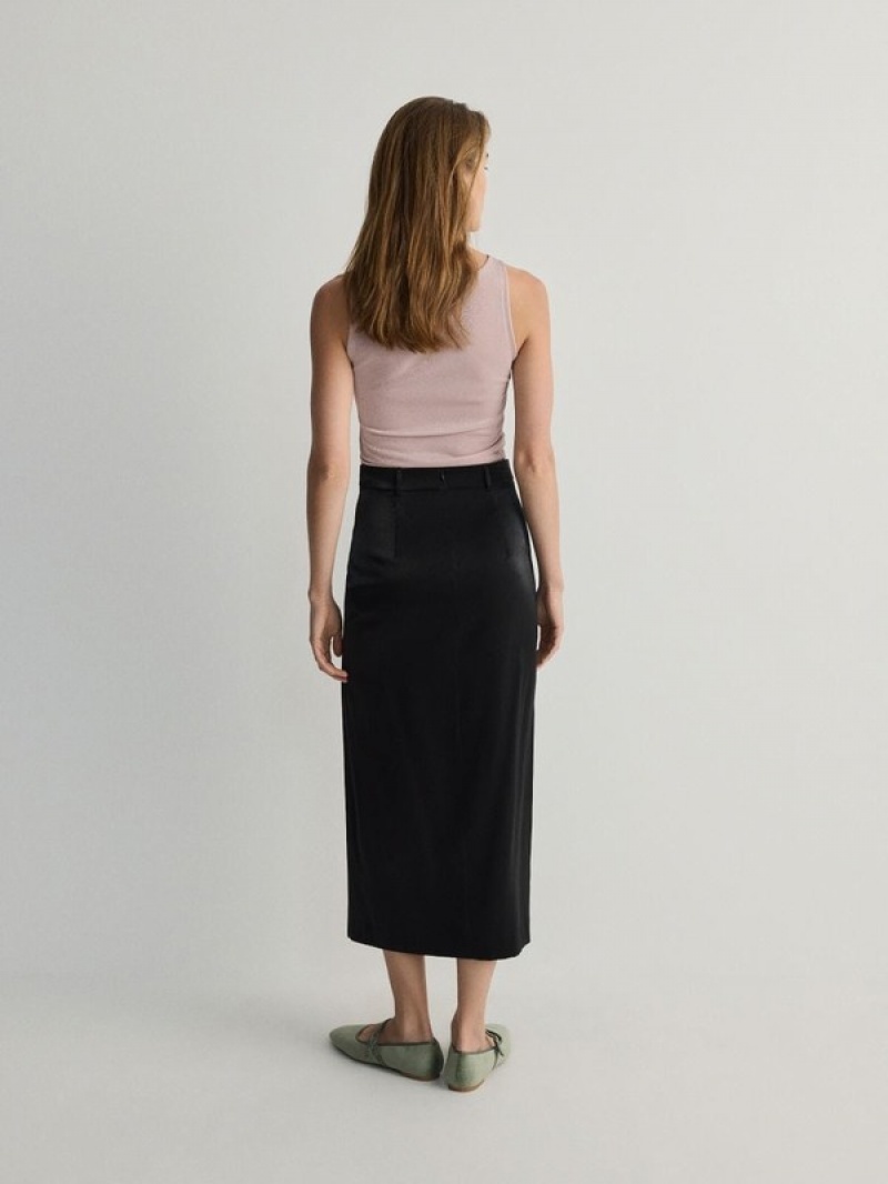 Black Women's Reserved Cotton Skirts | 05746WRLO