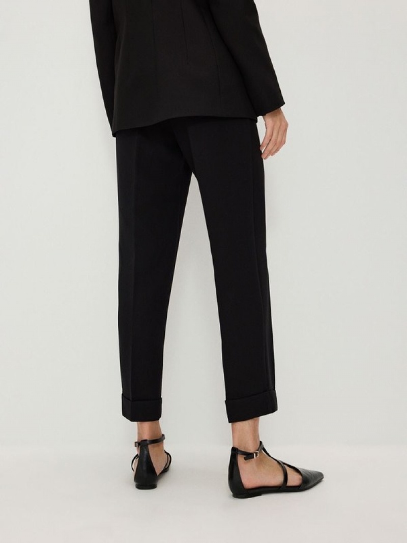 Black Women's Reserved Cuffs Trousers | 92574VAHB