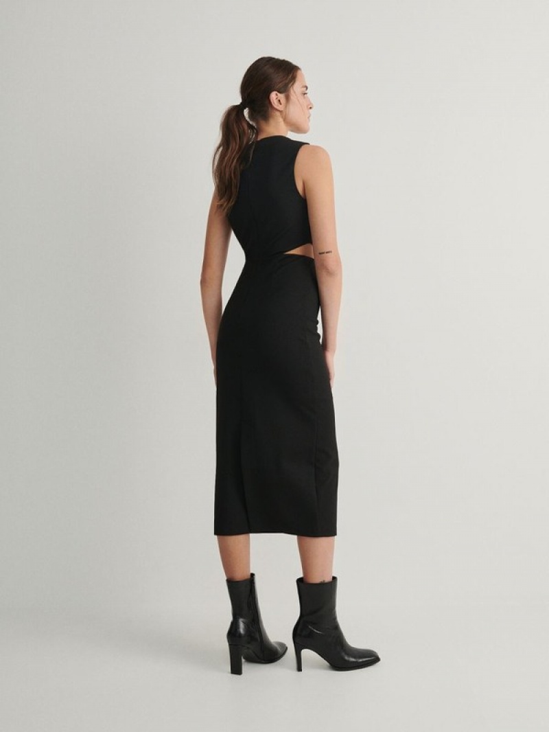 Black Women's Reserved Cut Out Dress | 97345GKIF