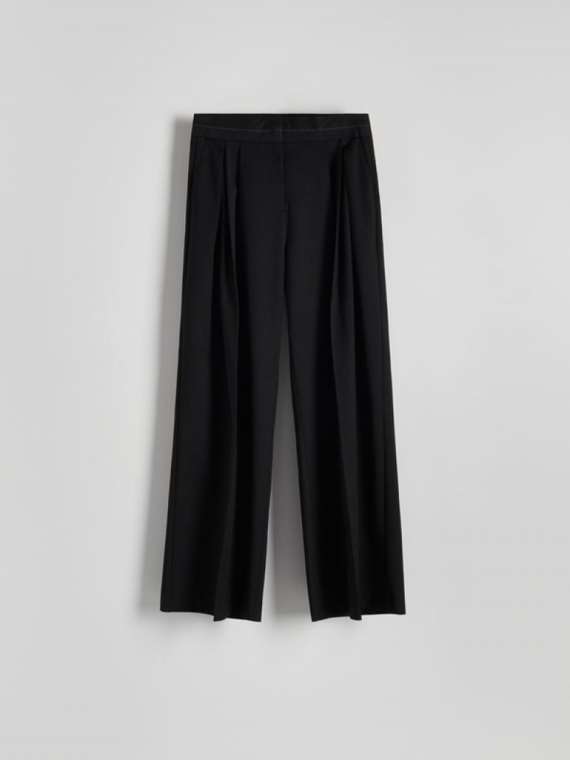 Black Women's Reserved Decorative Insert Trousers | 56349MAUE