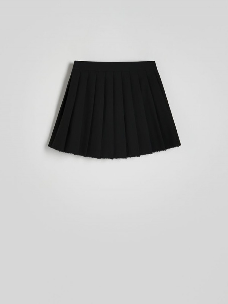 Black Women\'s Reserved Minibox Pleats Skirts | 80436ECDH