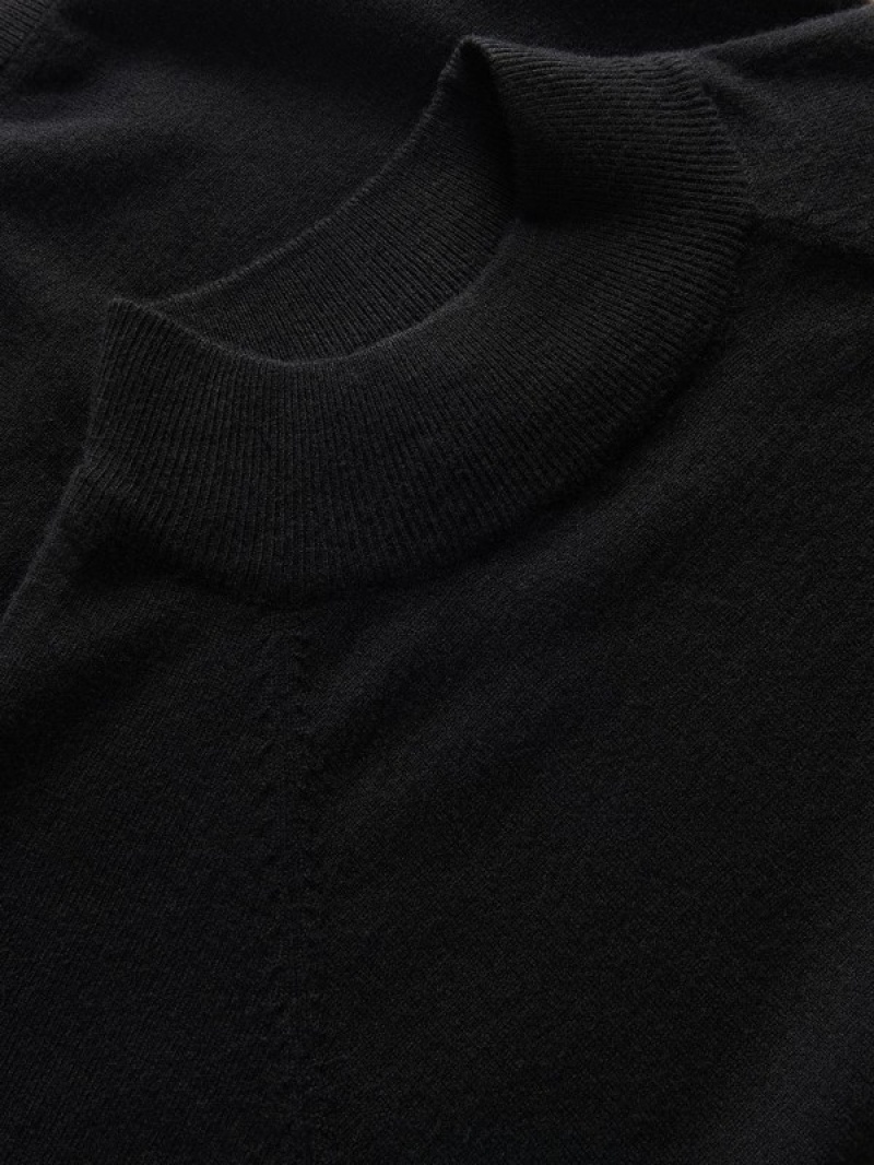 Black Women's Reserved Mock Neck Sweaters | 73528HOIU