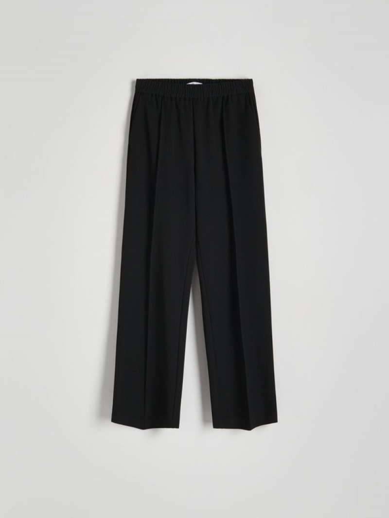 Black Women's Reserved Pressed Crease Trousers | 03972SZMJ