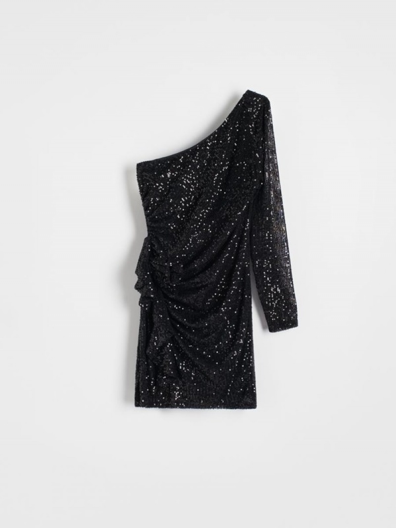 Black Women's Reserved Sequin Dress | 90784GIFW