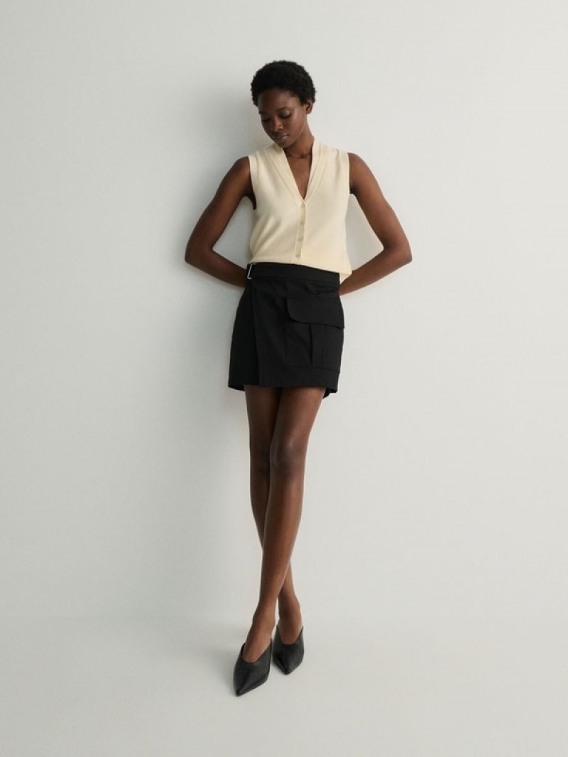 Black Women's Reserved Skort With Shorts | 28374IHRO