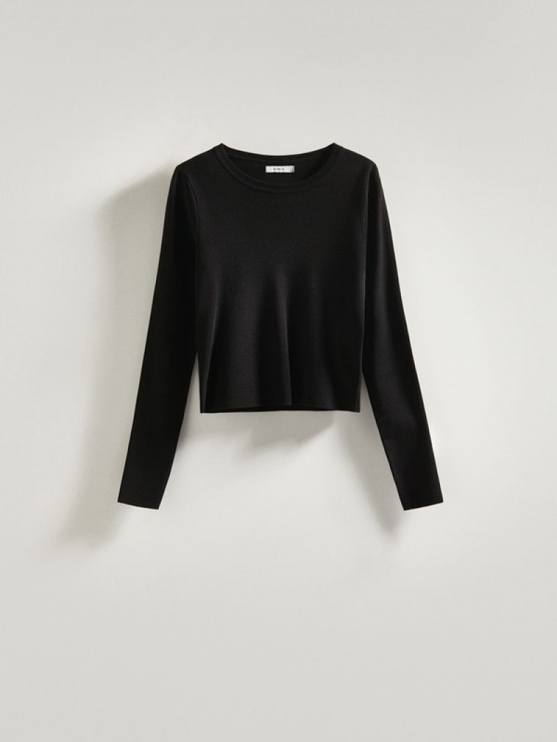 Black Women's Reserved Slim Fit Sweaters | 60253YJML