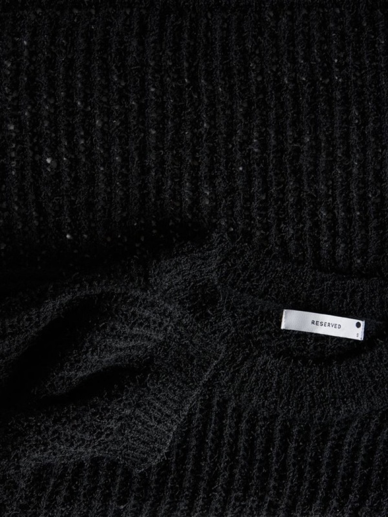 Black Women's Reserved Structural Knit Sweaters | 56821HAWL