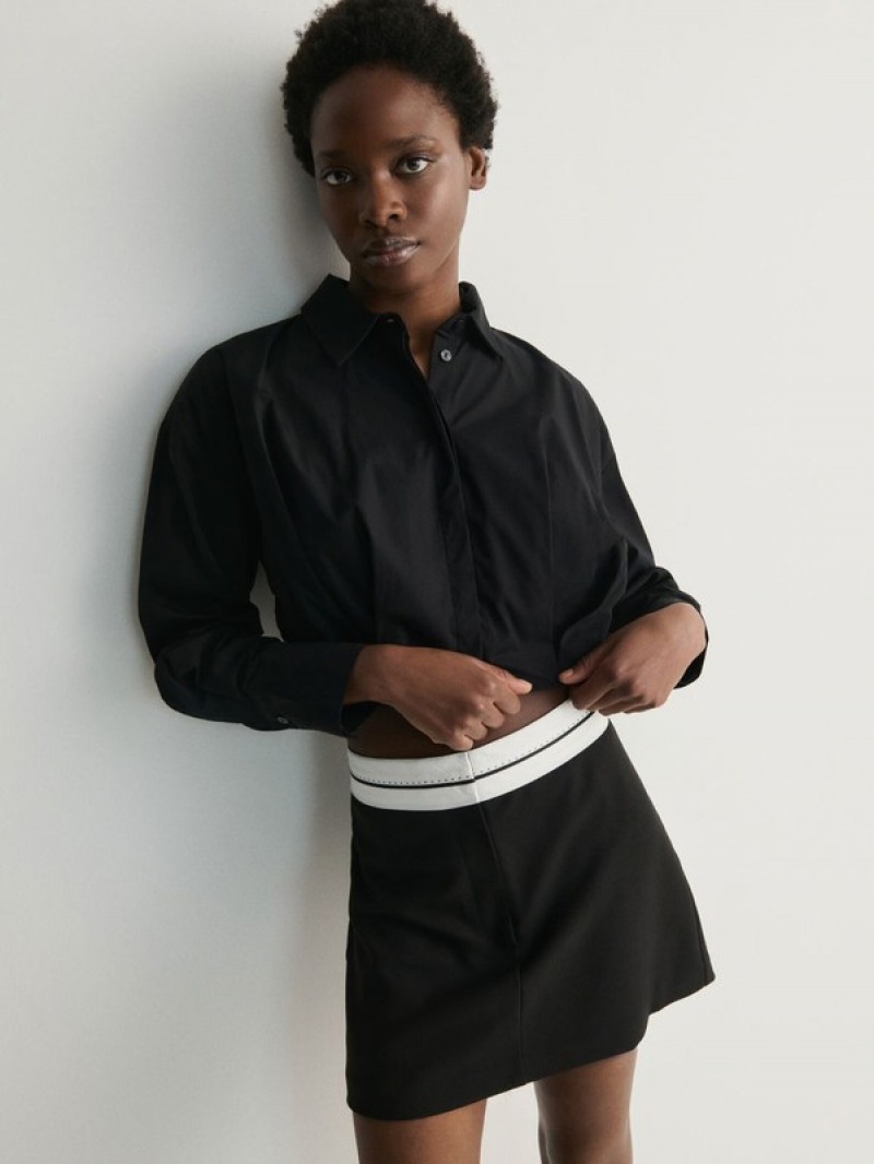 Black Women's Reserved Viscose Rich Shorts | 78502SXFM