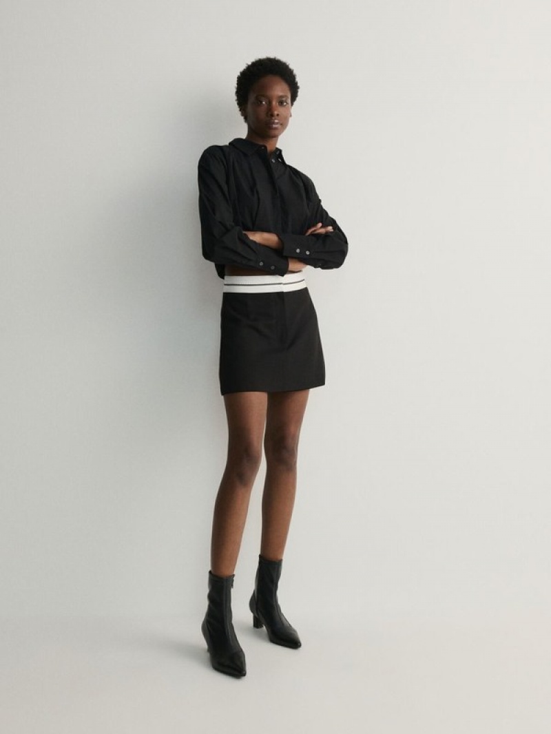 Black Women\'s Reserved Viscose Rich Shorts | 78502SXFM