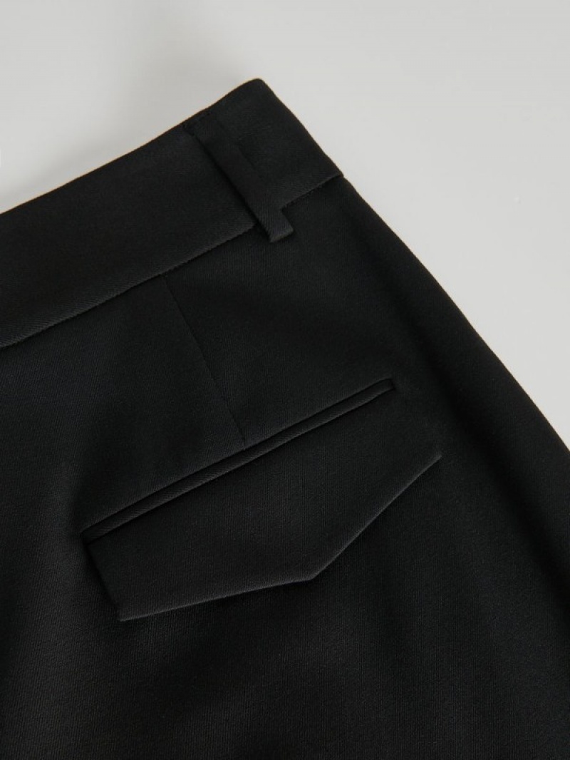 Black Women's Reserved Wide Leg Trousers | 85320QLWK