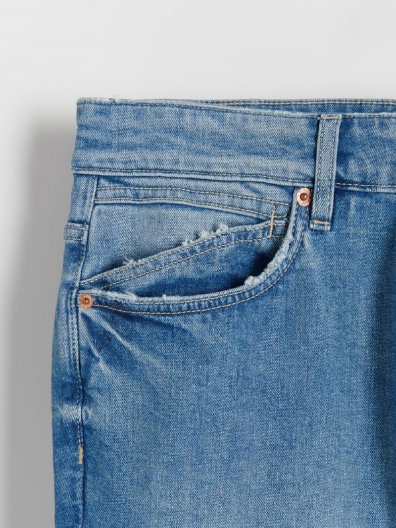 Blue Men's Reserved Carrot Slim Jeans | 62341EKZV