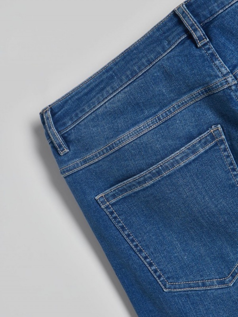 Blue Men's Reserved Carrot Slim Jeans | 94127NKWY