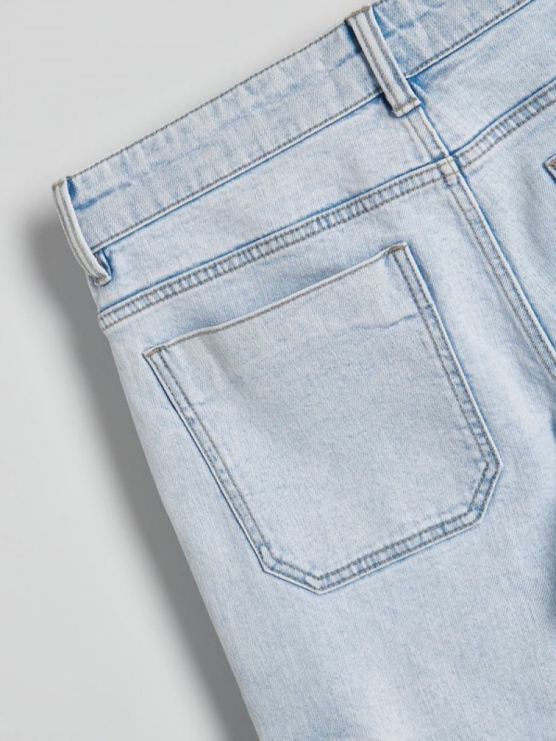 Blue Men's Reserved Regular Cargo Jeans | 96450UASX