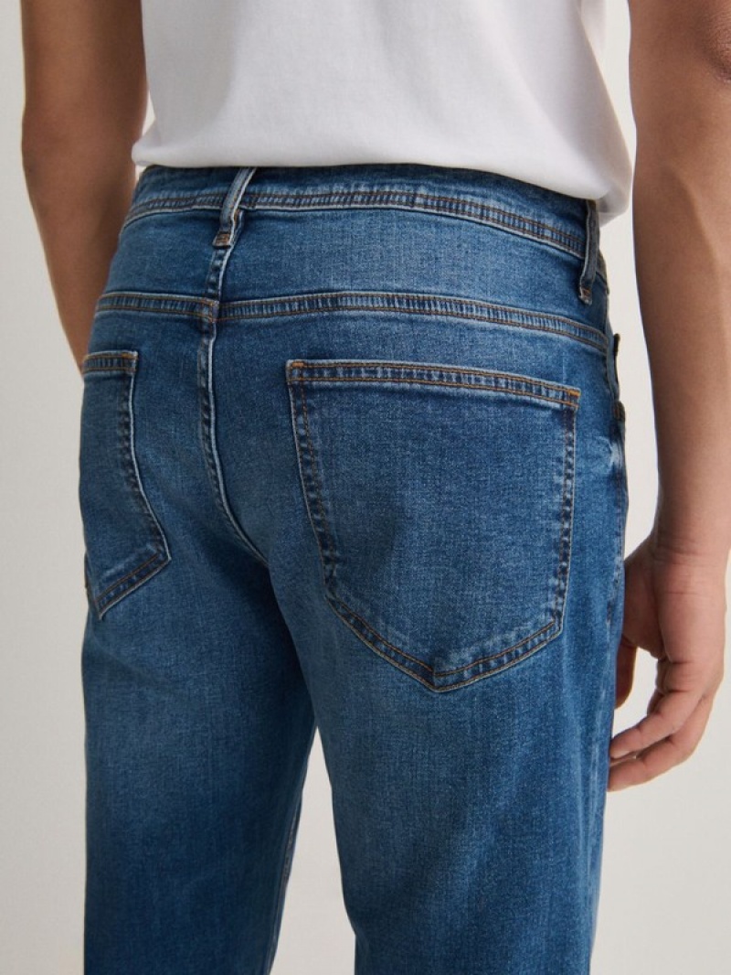 Blue Men's Reserved Slimwash Effect Jeans | 82650KPLM