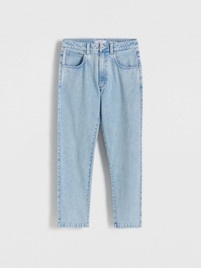 Blue Men's Reserved Straight Fit Jeans | 02193HXDC