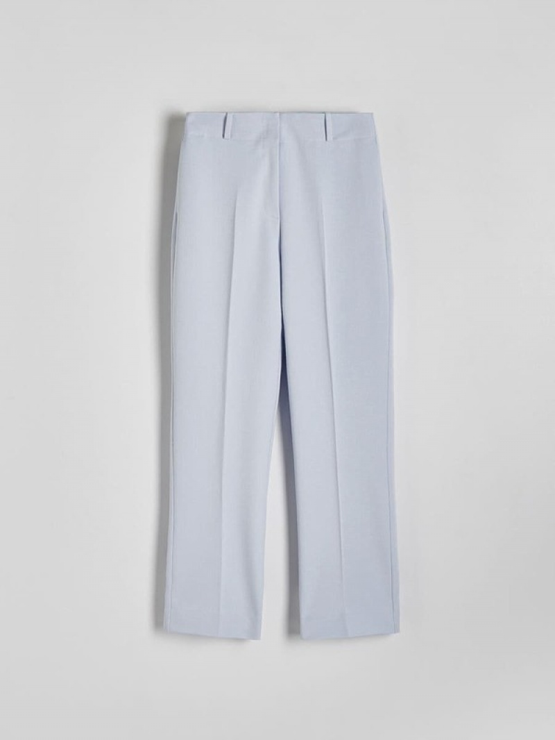 Blue Women's Reserved Cigaretteviscose Blend Trousers | 05283NFDI