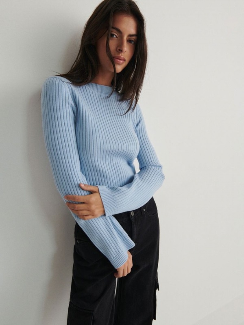 Blue Women's Reserved Jumperflare Sleeves Sweaters | 19302EUTK