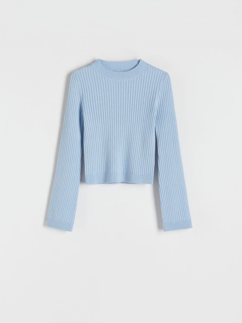 Blue Women's Reserved Jumperflare Sleeves Sweaters | 19302EUTK