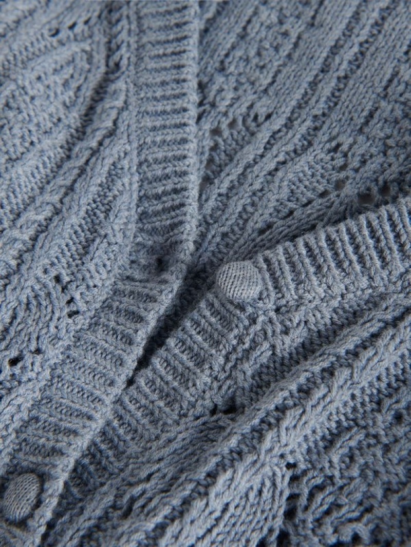 Blue Women's Reserved Openwork Sweaters | 59810ARJN