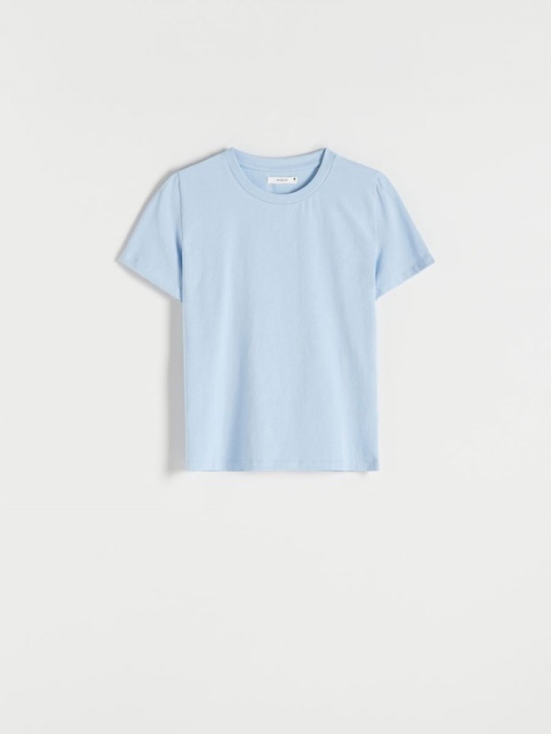 Blue Women's Reserved Slim Fit T-shirts | 37514TYFD