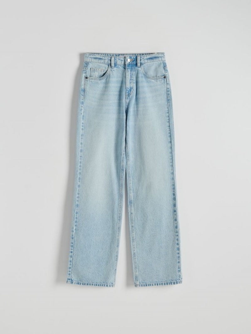 Blue Women's Reserved Straight Jeans | 56410VJWT