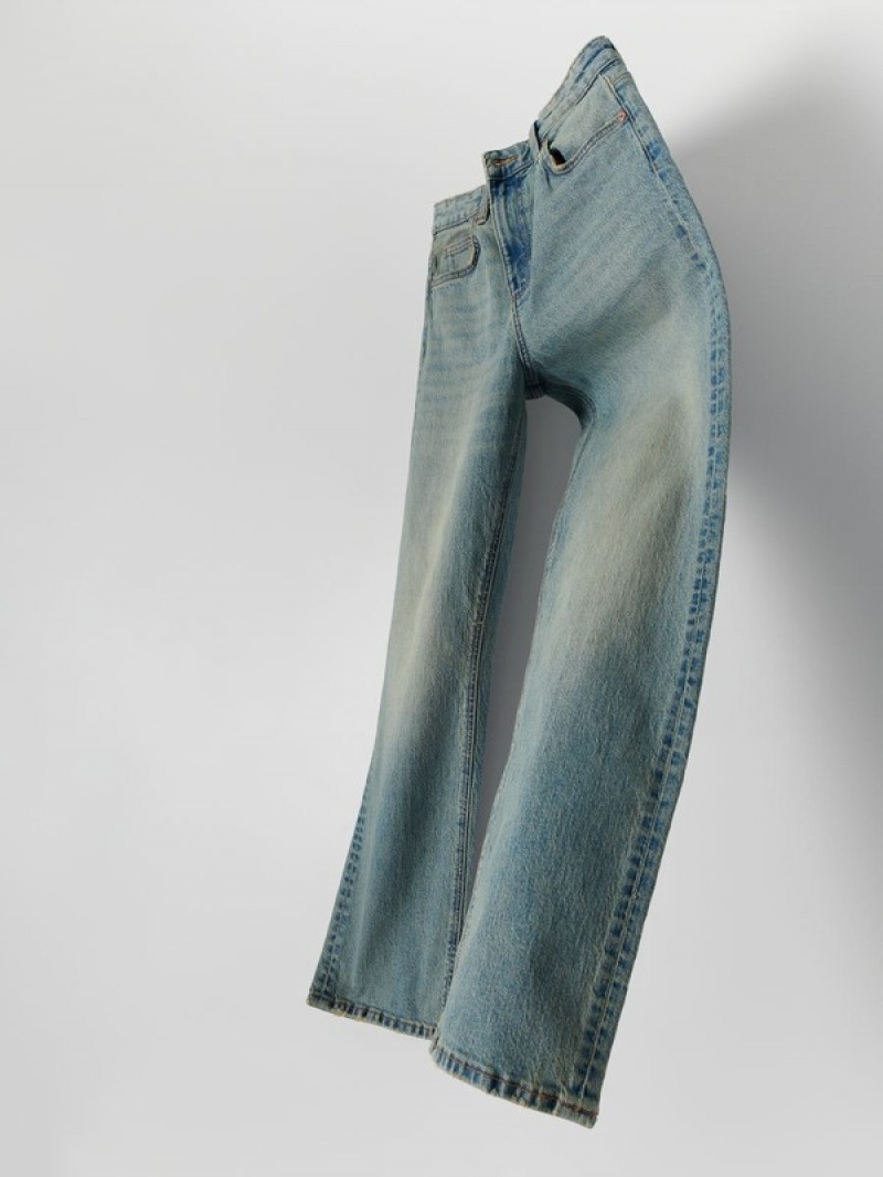 Blue Women's Reserved Straight Jeans | 68917IEFZ