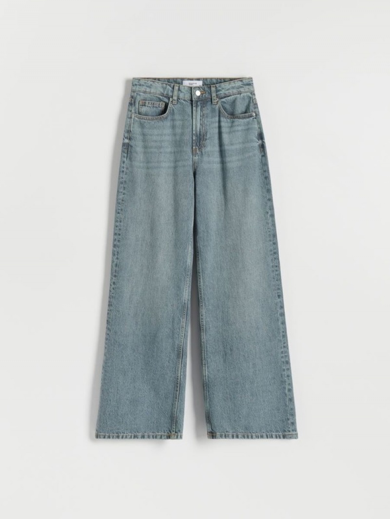 Blue Women's Reserved Wide Leg Jeans | 06473KUNE