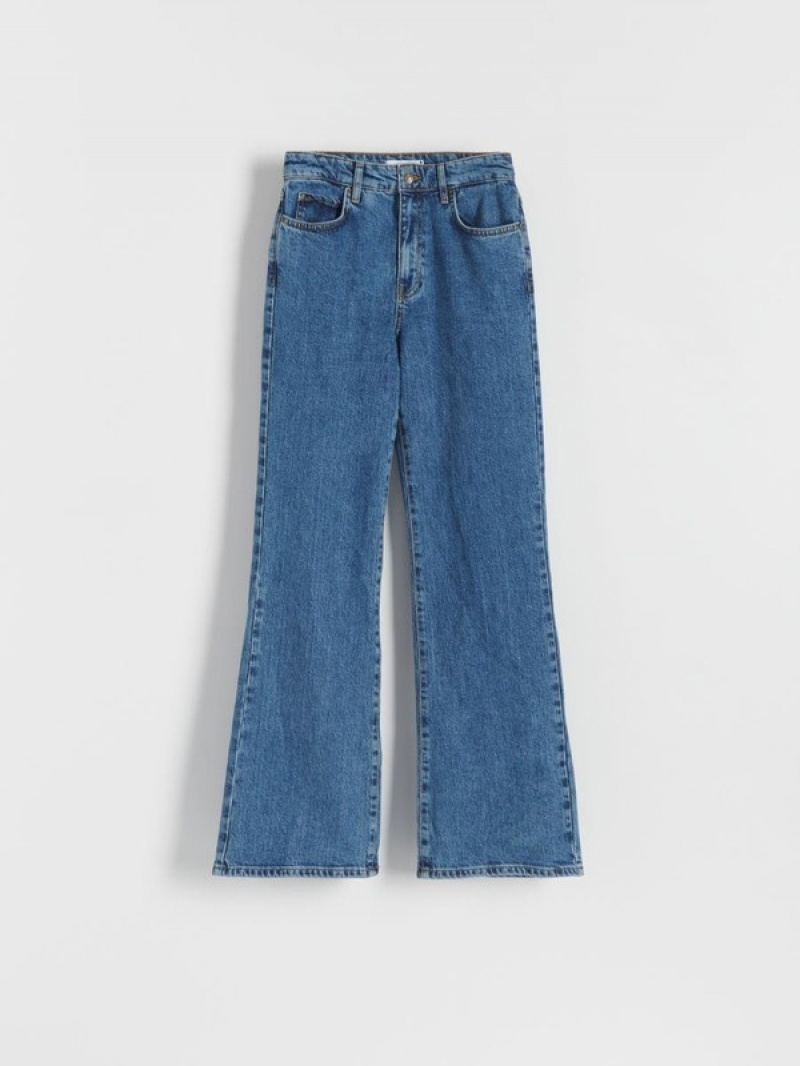 Blue Women's Reserved Wide Leg Jeans | 28156XCIY