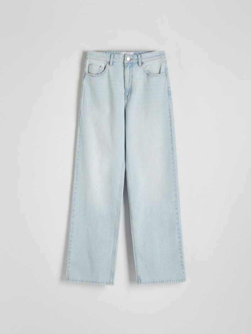 Blue Women's Reserved Wide Leg Jeans | 40531ODHS